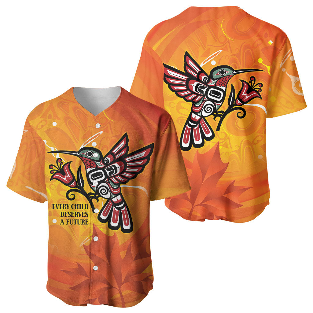 Canada Orange Shirt Day Haida Hummingbird Baseball Jersey September 30 Truth and Reconciliation