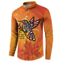 Canada Orange Shirt Day Haida Hummingbird Button Sweatshirt September 30 Truth and Reconciliation