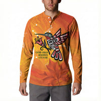Canada Orange Shirt Day Haida Hummingbird Button Sweatshirt September 30 Truth and Reconciliation