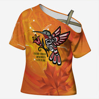 Canada Orange Shirt Day Haida Hummingbird Cross Shoulder Shirt September 30 Truth and Reconciliation