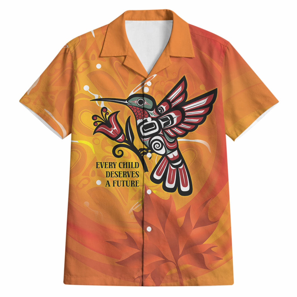 Canada Orange Shirt Day Haida Hummingbird Hawaiian Shirt September 30 Truth and Reconciliation