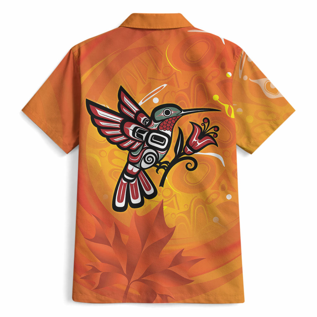 Canada Orange Shirt Day Haida Hummingbird Hawaiian Shirt September 30 Truth and Reconciliation