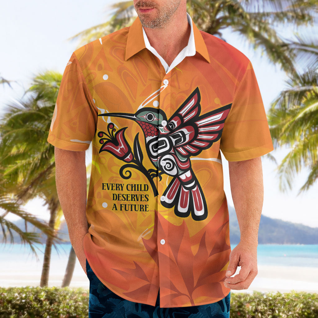 Canada Orange Shirt Day Haida Hummingbird Hawaiian Shirt September 30 Truth and Reconciliation
