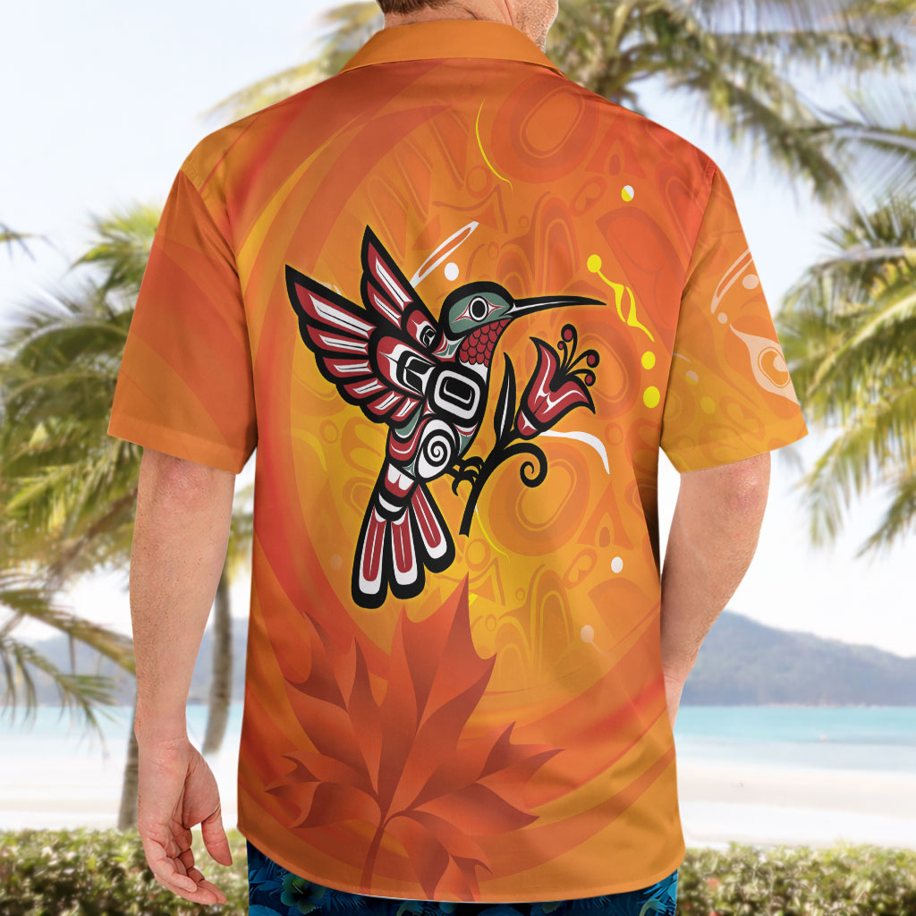 Canada Orange Shirt Day Haida Hummingbird Hawaiian Shirt September 30 Truth and Reconciliation