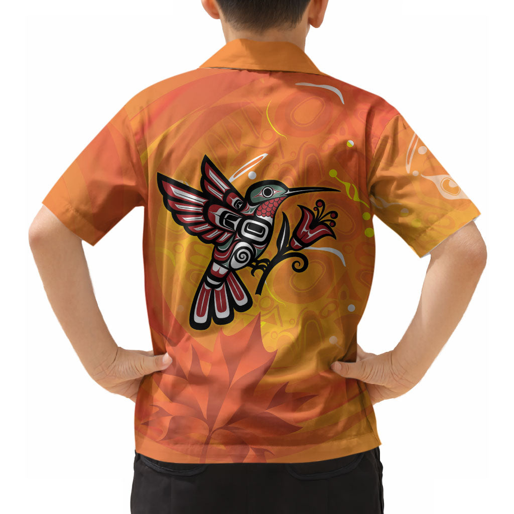 Canada Orange Shirt Day Haida Hummingbird Hawaiian Shirt September 30 Truth and Reconciliation