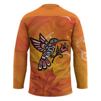 Canada Orange Shirt Day Haida Hummingbird Hockey Jersey September 30 Truth and Reconciliation