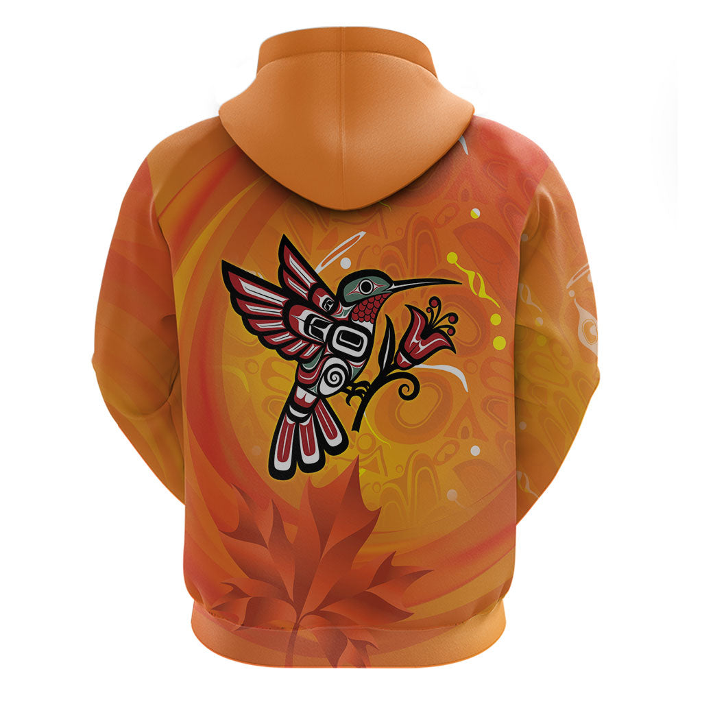 Canada Orange Shirt Day Haida Hummingbird Hoodie September 30 Truth and Reconciliation