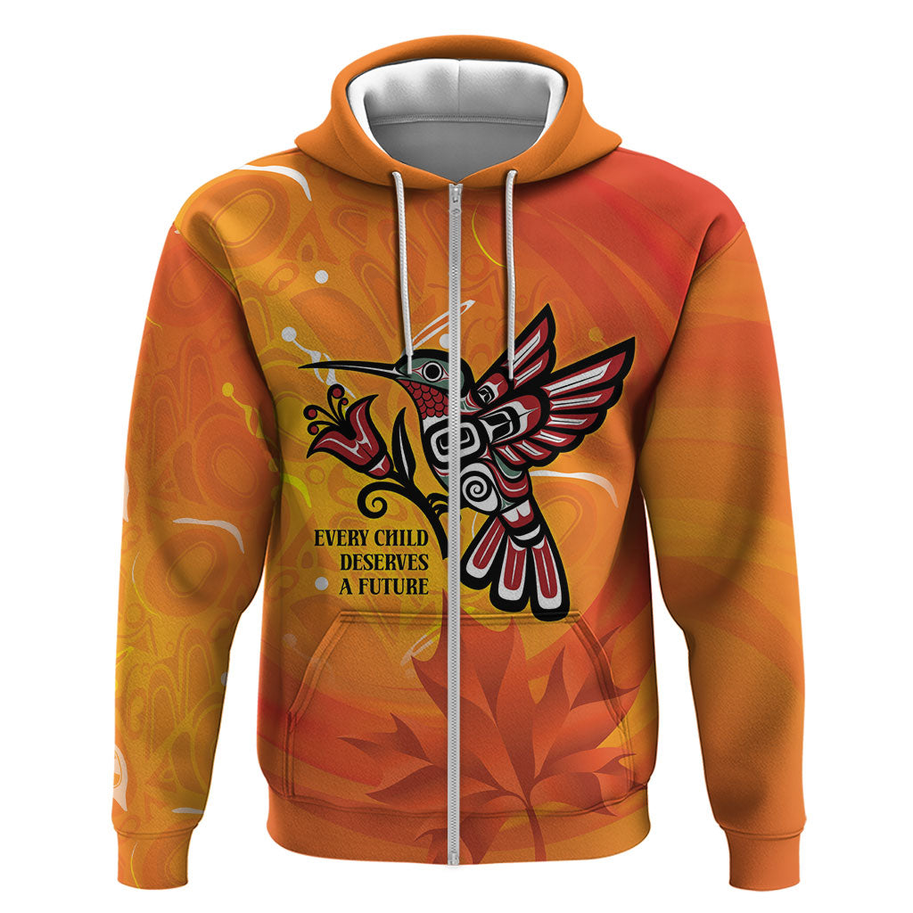 Canada Orange Shirt Day Haida Hummingbird Hoodie September 30 Truth and Reconciliation