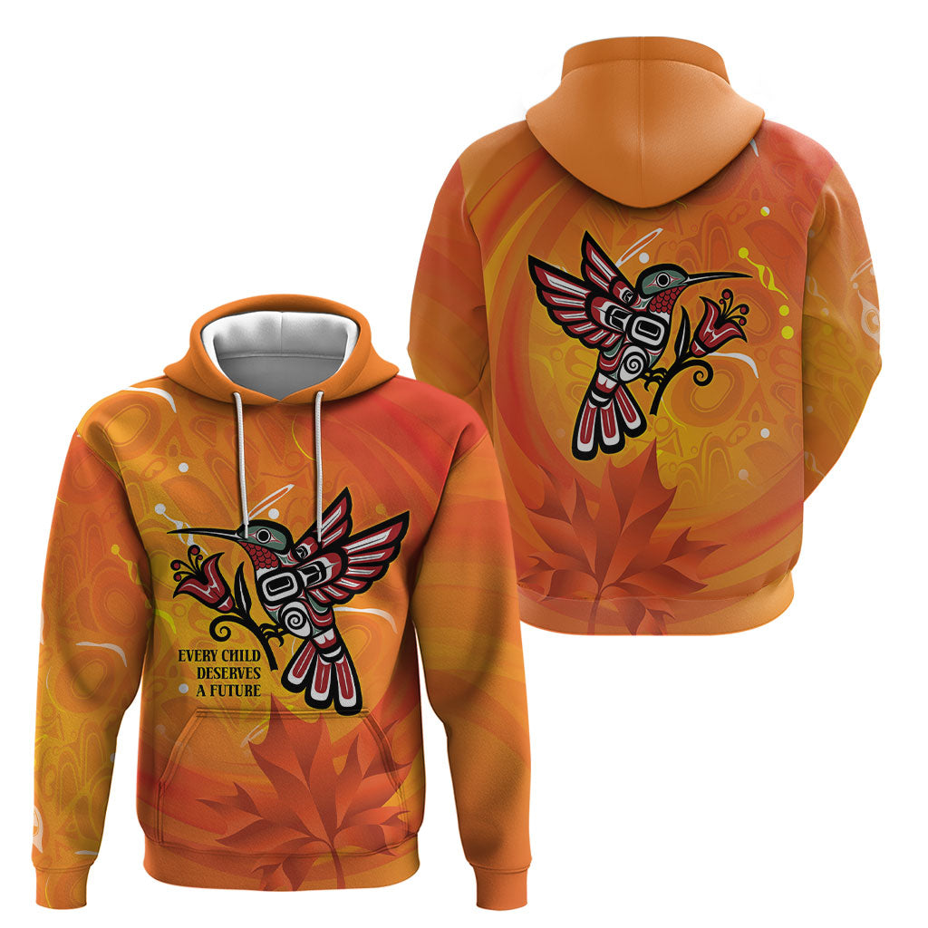 Canada Orange Shirt Day Haida Hummingbird Hoodie September 30 Truth and Reconciliation