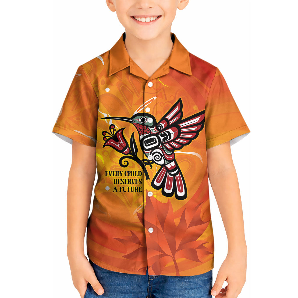 Canada Orange Shirt Day Haida Hummingbird Kid Hawaiian Shirt September 30 Truth and Reconciliation