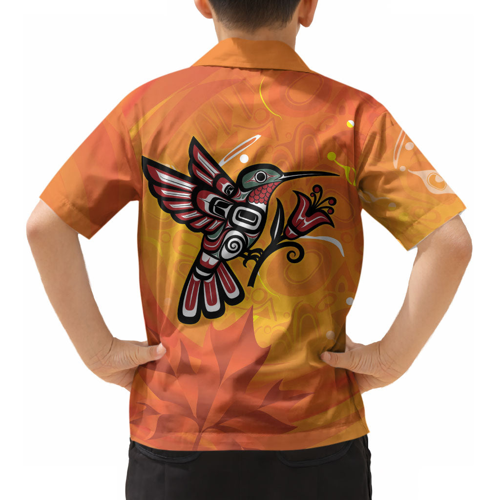 Canada Orange Shirt Day Haida Hummingbird Kid Hawaiian Shirt September 30 Truth and Reconciliation