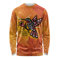 Canada Orange Shirt Day Haida Hummingbird Long Sleeve Shirt September 30 Truth and Reconciliation