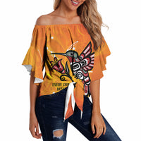 Canada Orange Shirt Day Haida Hummingbird Off Shoulder Wrap Waist Top September 30 Truth and Reconciliation