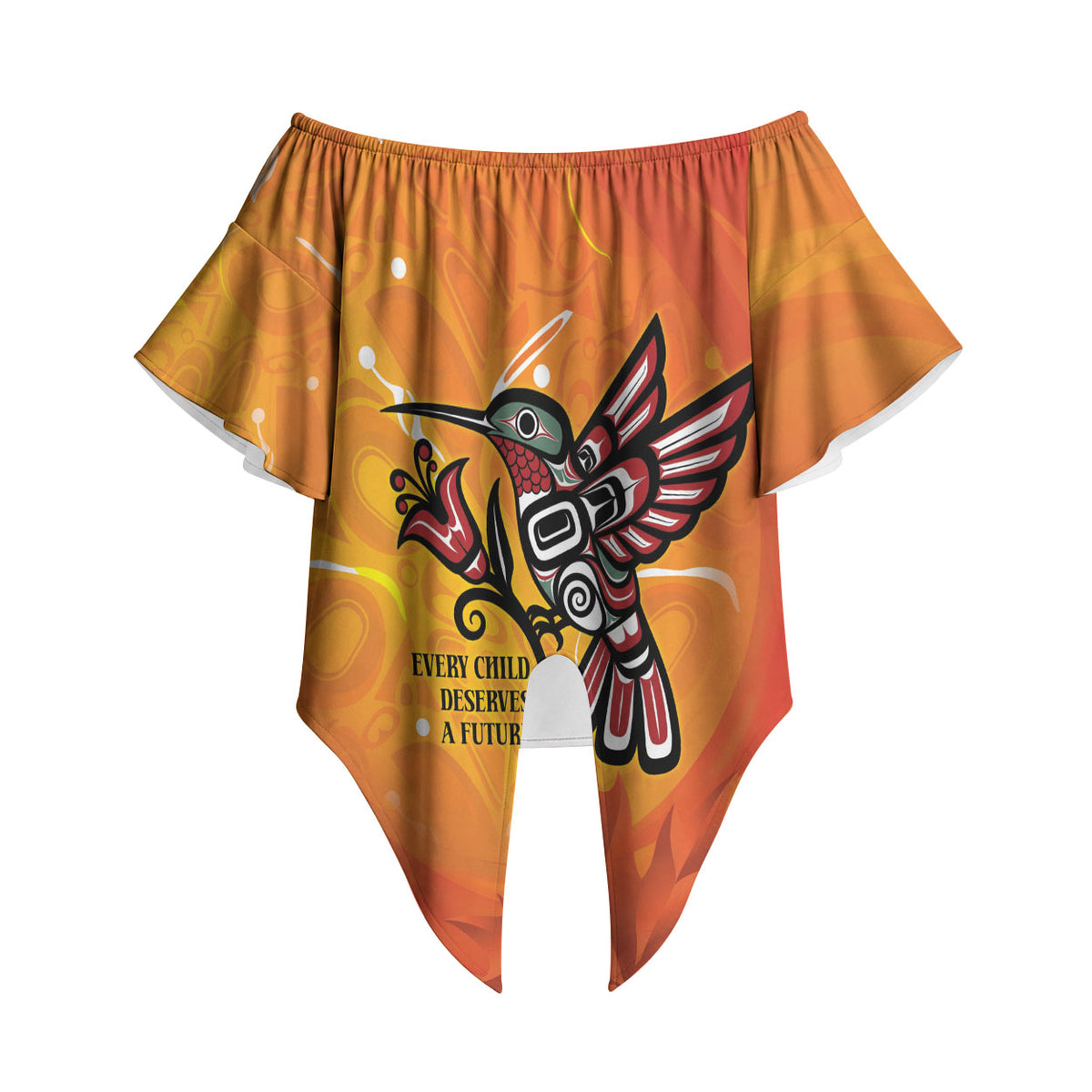 Canada Orange Shirt Day Haida Hummingbird Off Shoulder Wrap Waist Top September 30 Truth and Reconciliation