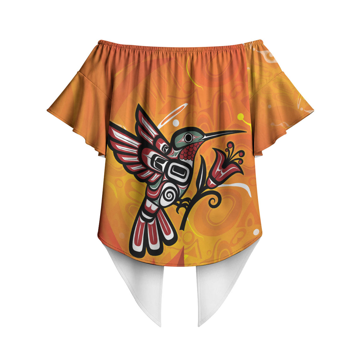 Canada Orange Shirt Day Haida Hummingbird Off Shoulder Wrap Waist Top September 30 Truth and Reconciliation