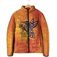 Canada Orange Shirt Day Haida Hummingbird Padded Jacket September 30 Truth and Reconciliation