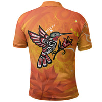 Canada Orange Shirt Day Haida Hummingbird Polo Shirt September 30 Truth and Reconciliation