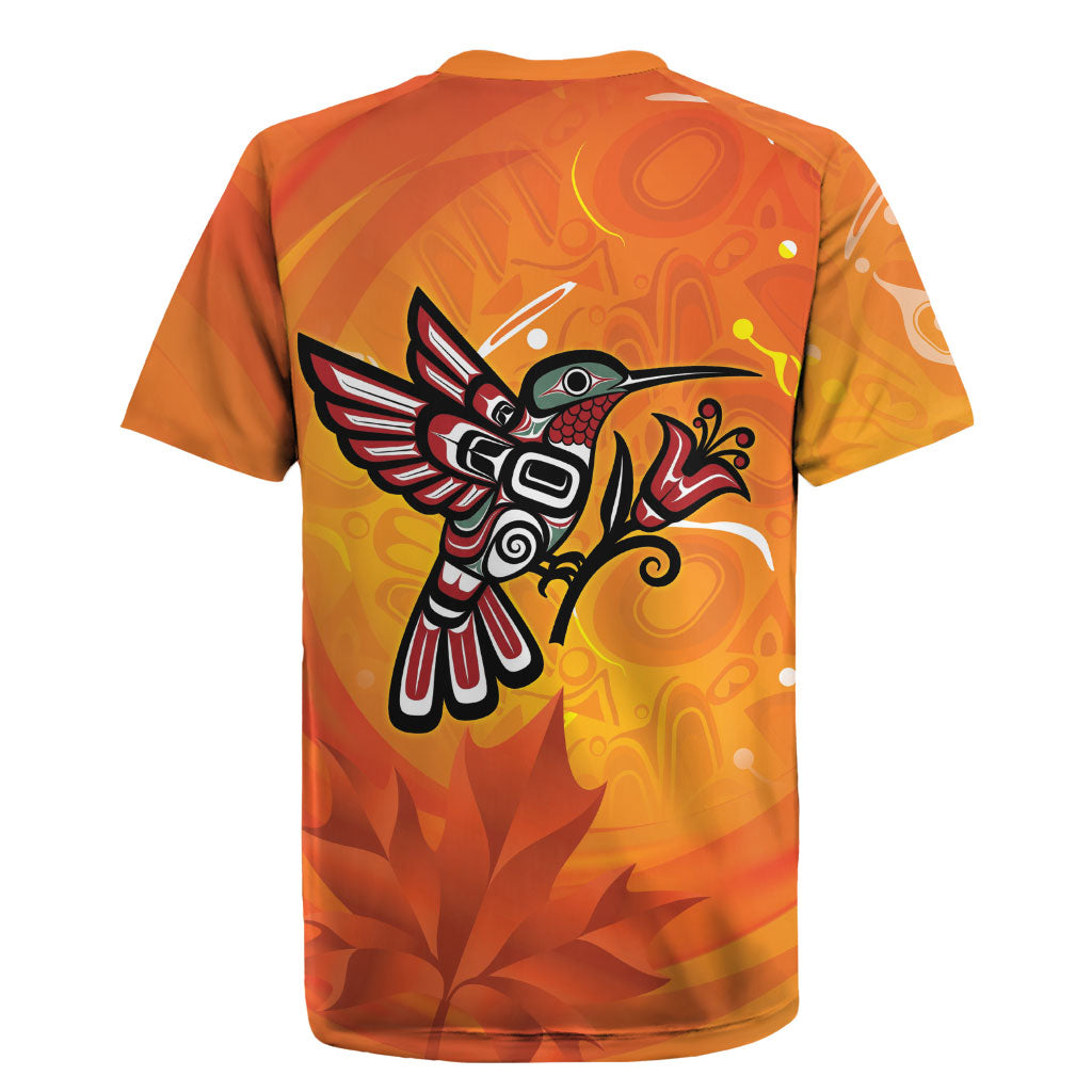 Canada Orange Shirt Day Haida Hummingbird Rugby Jersey September 30 Truth and Reconciliation