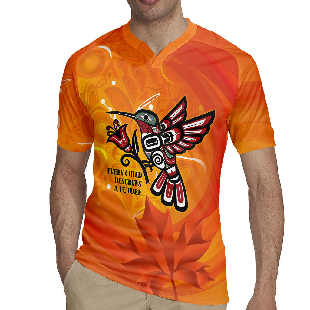 Canada Orange Shirt Day Haida Hummingbird Rugby Jersey September 30 Truth and Reconciliation