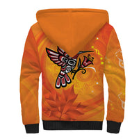 Canada Orange Shirt Day Haida Hummingbird Sherpa Hoodie September 30 Truth and Reconciliation