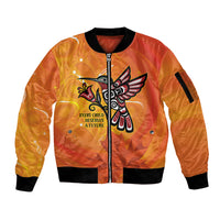 Canada Orange Shirt Day Haida Hummingbird Sleeve Zip Bomber Jacket September 30 Truth and Reconciliation