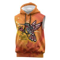 Canada Orange Shirt Day Haida Hummingbird Sleeveless Hoodie September 30 Truth and Reconciliation