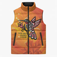 Canada Orange Shirt Day Haida Hummingbird Sleeveless Puffer Jacket September 30 Truth and Reconciliation