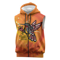 Canada Orange Shirt Day Haida Hummingbird Sleeveless Zip Hoodie September 30 Truth and Reconciliation