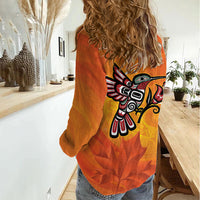 Canada Orange Shirt Day Haida Hummingbird Women Casual Shirt September 30 Truth and Reconciliation