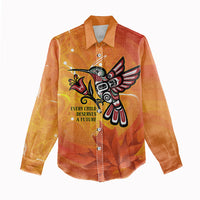 Canada Orange Shirt Day Haida Hummingbird Women Casual Shirt September 30 Truth and Reconciliation