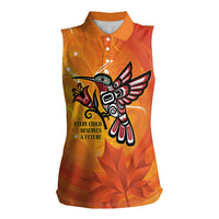 Canada Orange Shirt Day Haida Hummingbird Women Sleeveless Polo Shirt September 30 Truth and Reconciliation