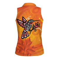 Canada Orange Shirt Day Haida Hummingbird Women Sleeveless Polo Shirt September 30 Truth and Reconciliation