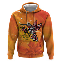 Canada Orange Shirt Day Haida Hummingbird Zip Hoodie September 30 Truth and Reconciliation