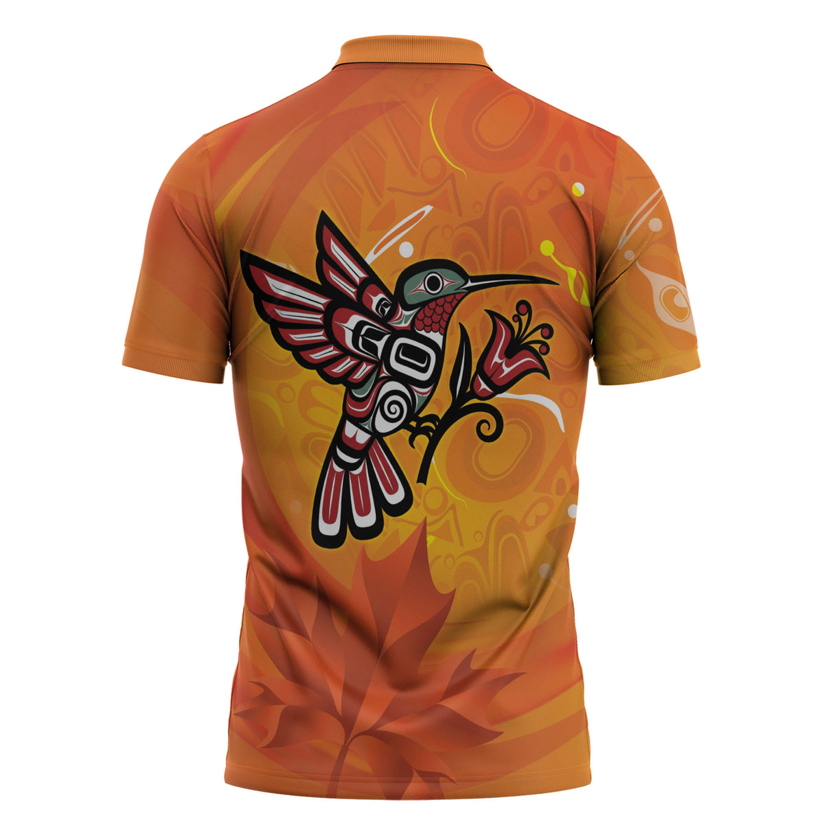 Canada Orange Shirt Day Haida Hummingbird Zipper Polo Shirt September 30 Truth and Reconciliation
