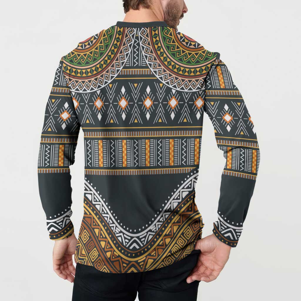 Africa Ethnic Native Pattern Button Sweatshirt LT9 - Wonder Print Shop