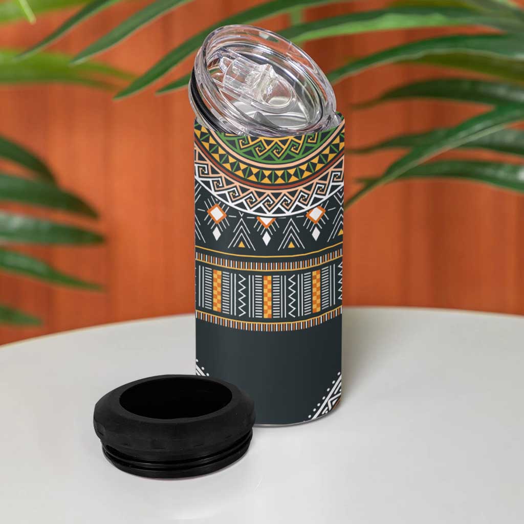 Africa Ethnic Native Pattern 4 in 1 Can Cooler Tumbler LT9 - Wonder Print Shop