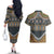 Africa Ethnic Native Pattern Couples Matching Off The Shoulder Long Sleeve Dress and Hawaiian Shirt LT9 - Wonder Print Shop