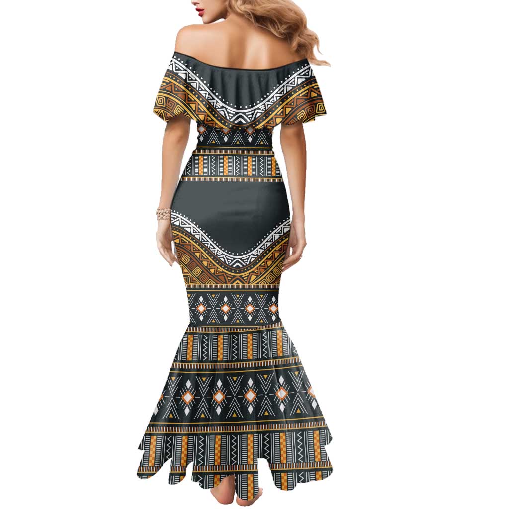 Africa Ethnic Native Pattern Family Matching Mermaid Dress and Hawaiian Shirt LT9 - Wonder Print Shop