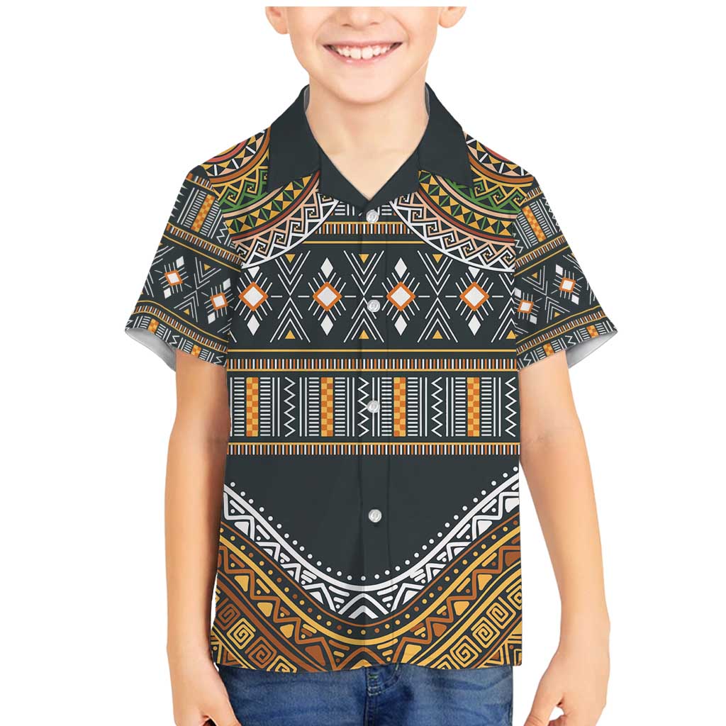 Africa Ethnic Native Pattern Family Matching Mermaid Dress and Hawaiian Shirt LT9 - Wonder Print Shop