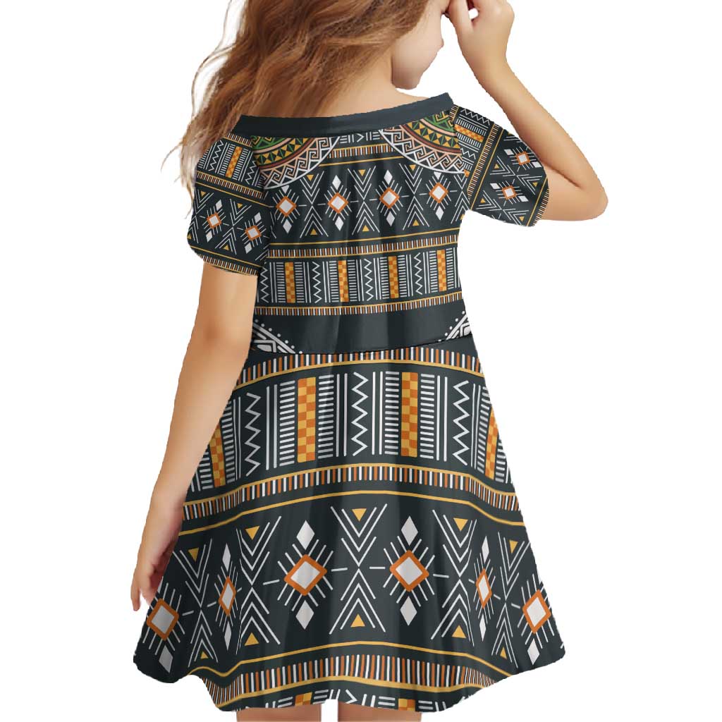 Africa Ethnic Native Pattern Family Matching Short Sleeve Bodycon Dress and Hawaiian Shirt - Wonder Print Shop