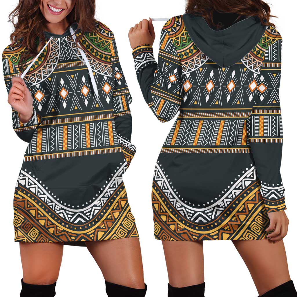 Africa Ethnic Native Pattern Hoodie Dress - Wonder Print Shop