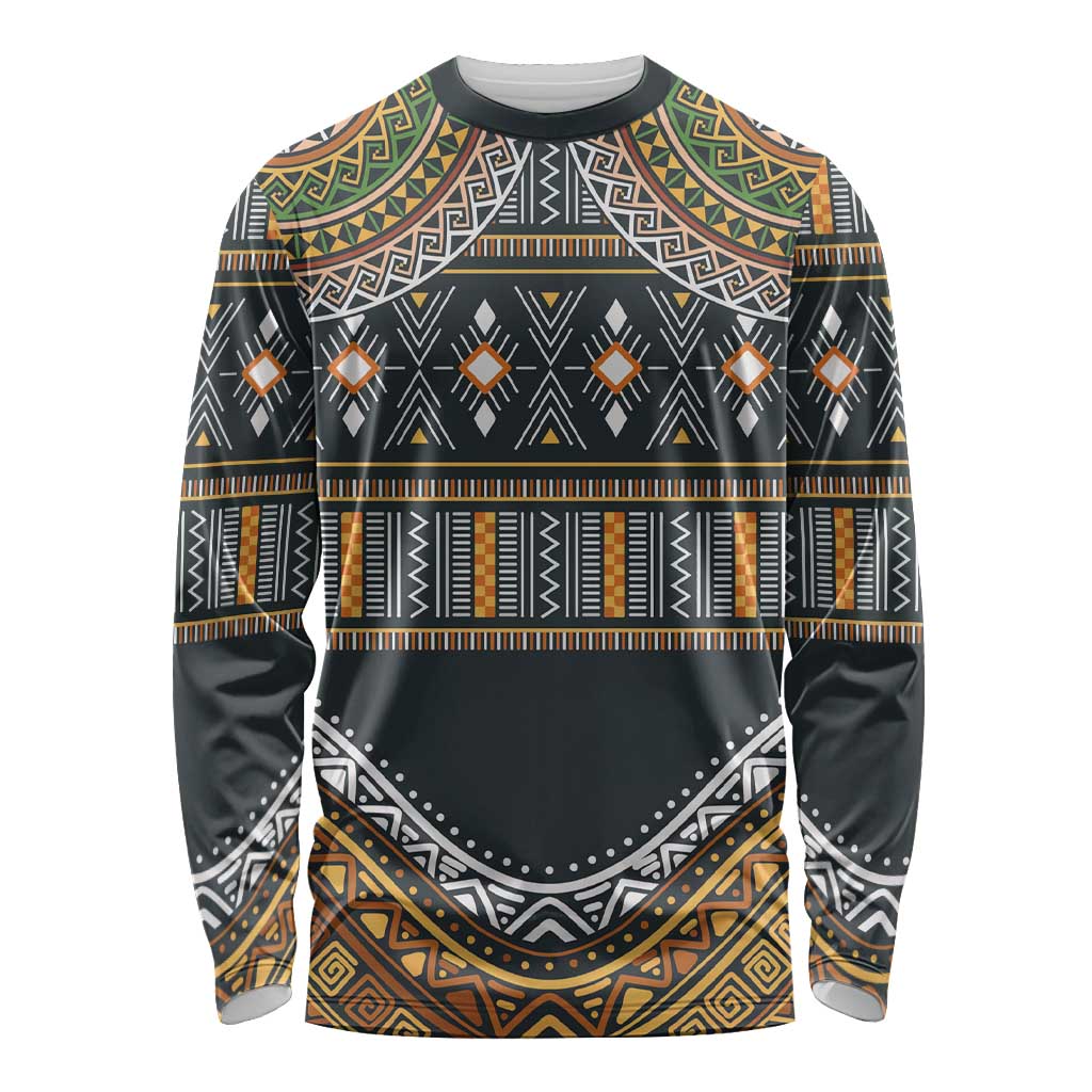 Africa Ethnic Native Pattern Long Sleeve Shirt - Wonder Print Shop