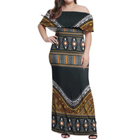 Africa Ethnic Native Pattern Off Shoulder Maxi Dress - Wonder Print Shop