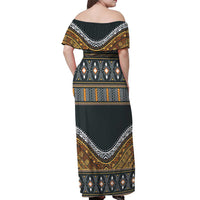 Africa Ethnic Native Pattern Off Shoulder Maxi Dress - Wonder Print Shop
