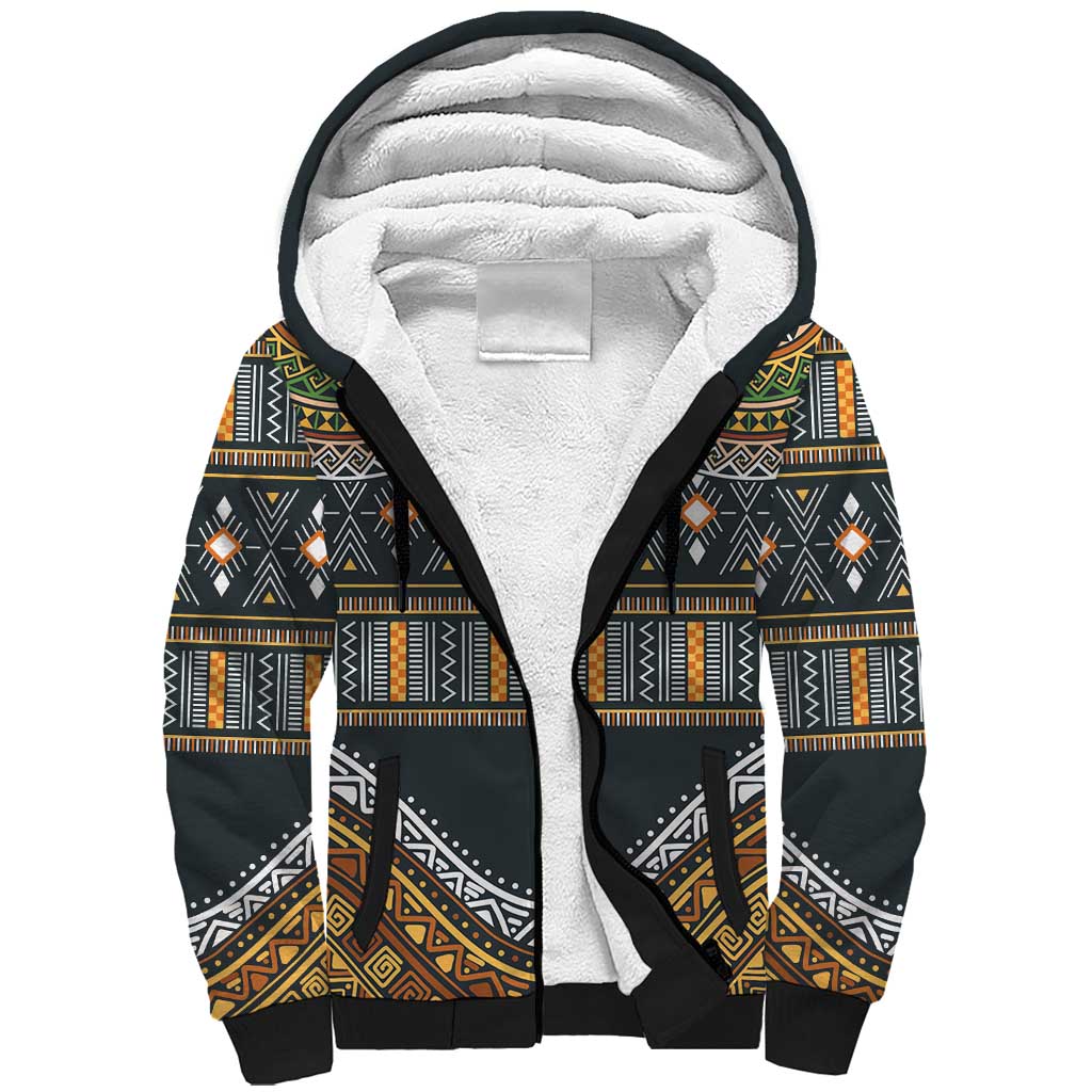 Africa Ethnic Native Pattern Sherpa Hoodie - Wonder Print Shop