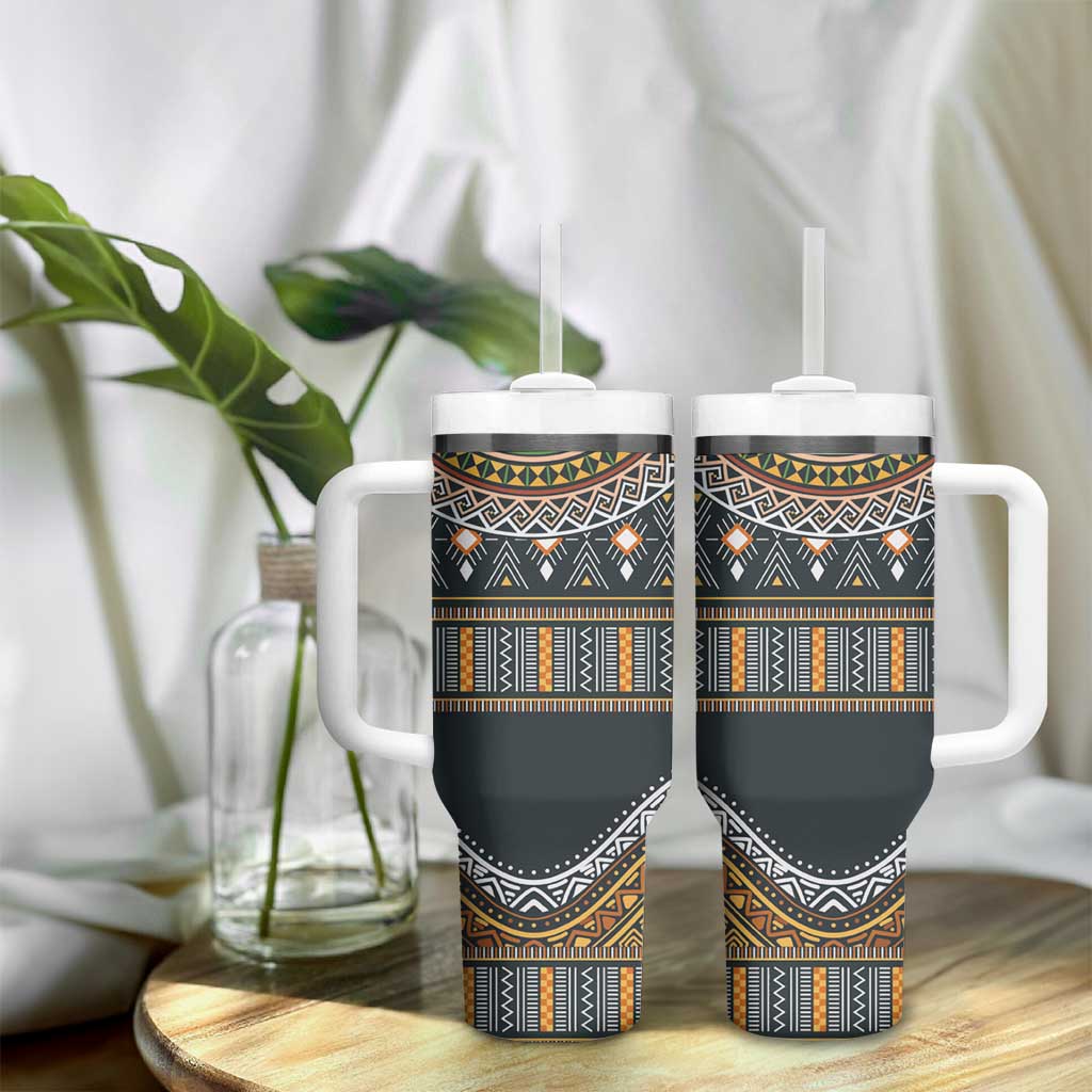 Africa Ethnic Native Pattern Tumbler With Handle - Wonder Print Shop