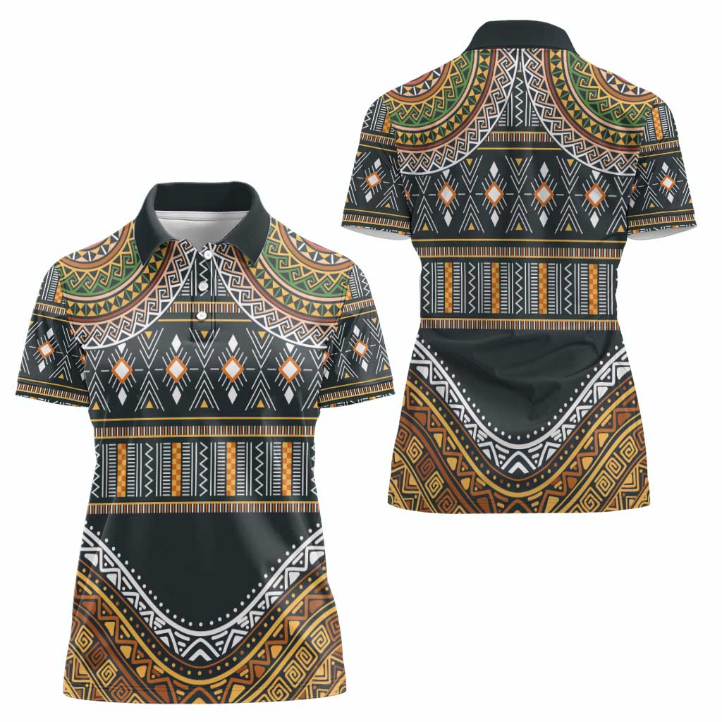 Africa Ethnic Native Pattern Women Polo Shirt - Wonder Print Shop
