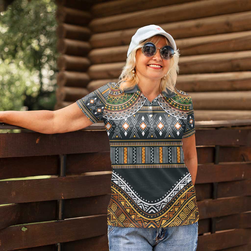 Africa Ethnic Native Pattern Women Polo Shirt - Wonder Print Shop