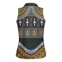 Africa Ethnic Native Pattern Women Sleeveless Polo Shirt - Wonder Print Shop
