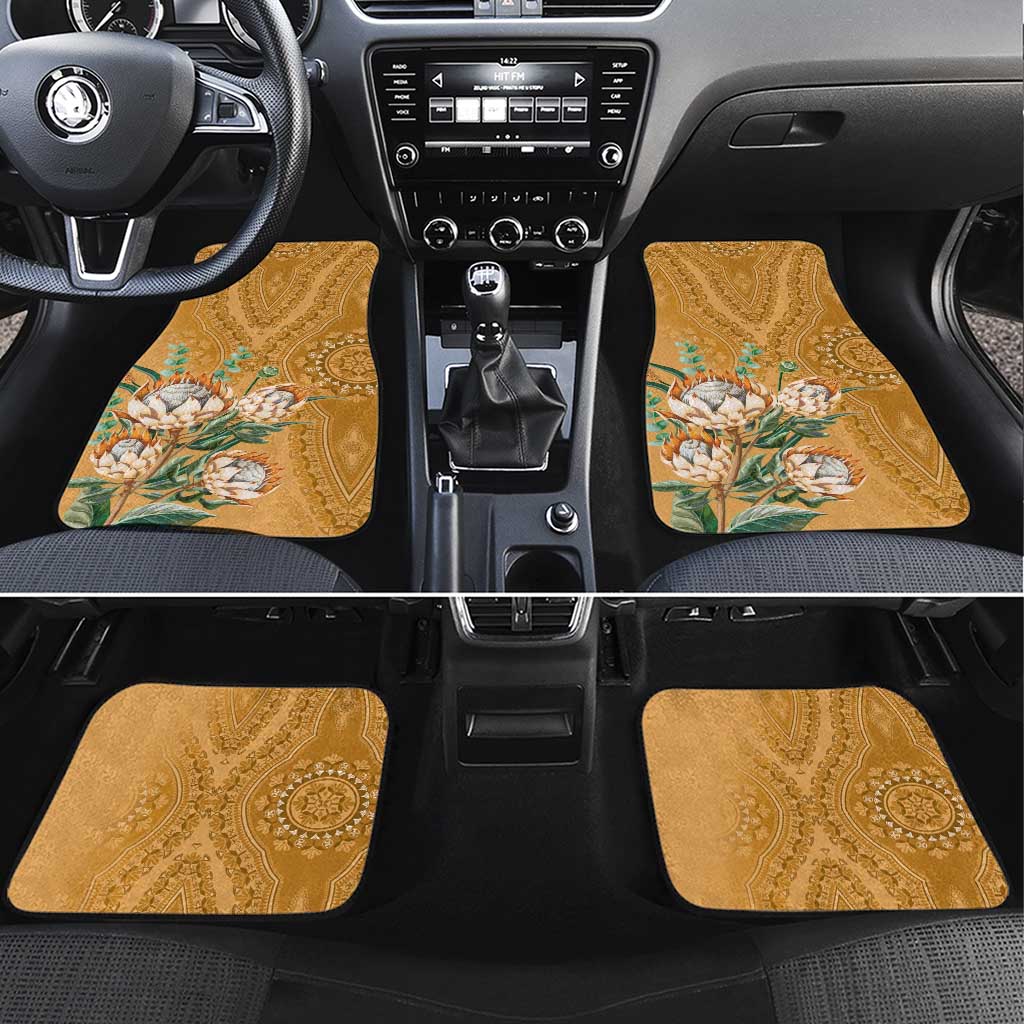 Africa King Proteas Dashiki Motif Car Mats Gold Style LT9 - Wonder Print Shop